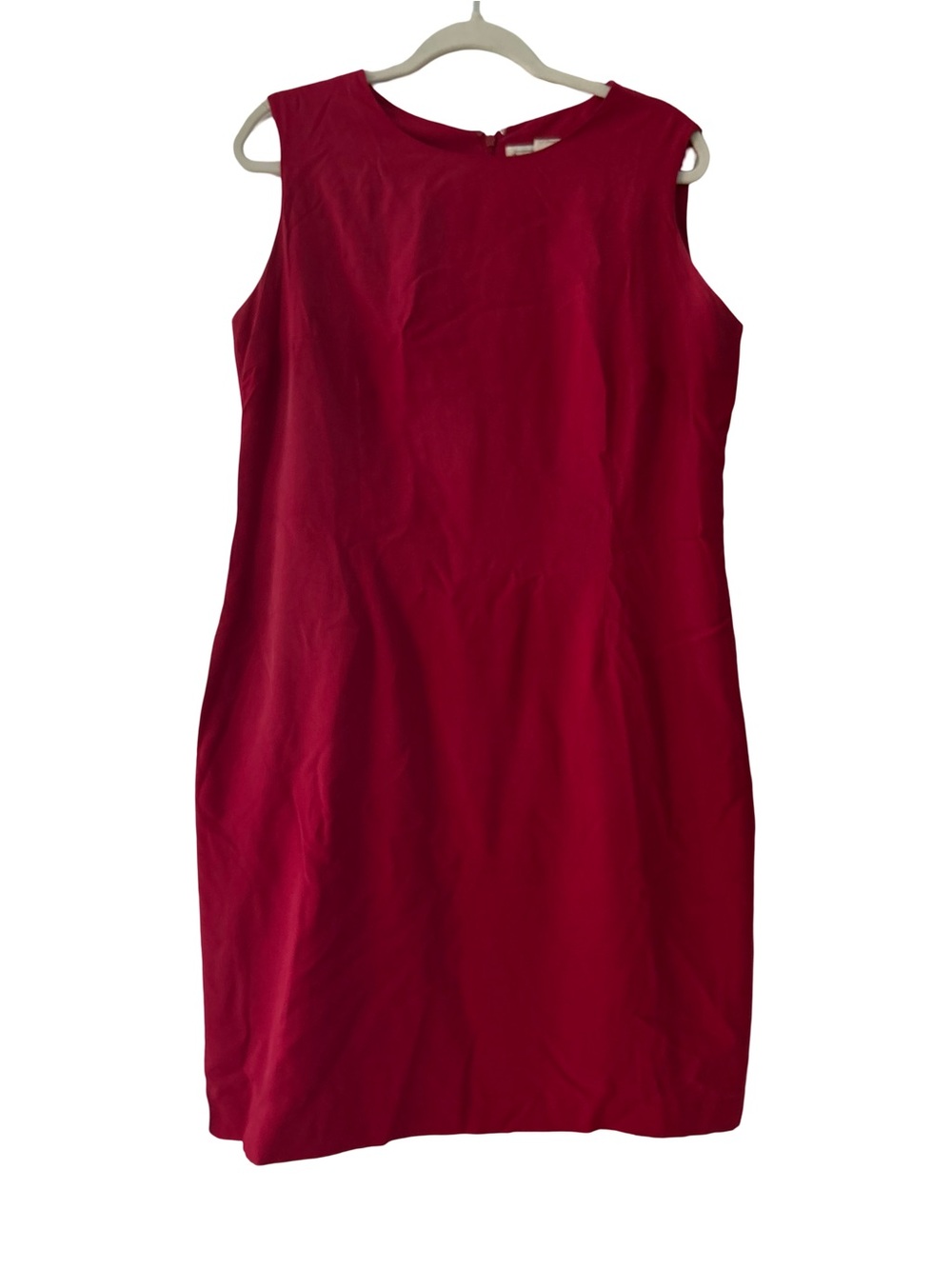 90s Glam VTG  Victoria Holley 100% Silk Red Sleeveless Sheath Dress Lined 18W
